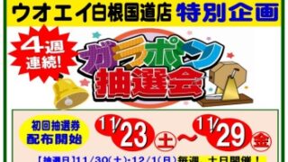 ウオエイ白根国道店 特別企画！！ 4週連続ガラポン抽選会！！ | 株式